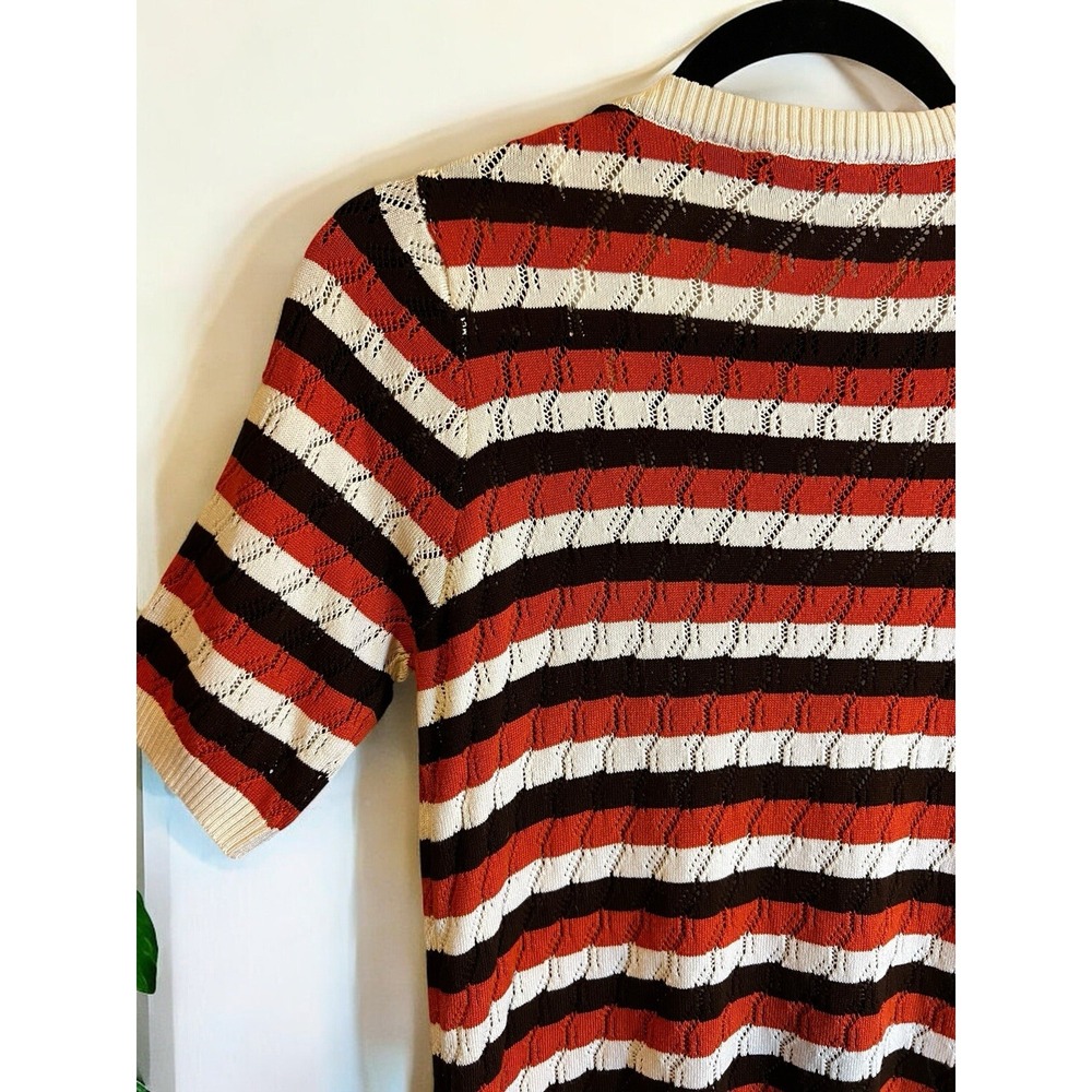 Wardrobe Brand Knit Top Short-Sleeve Crew Neck Sz Med Vintage Vibes - Picture 9 of 15